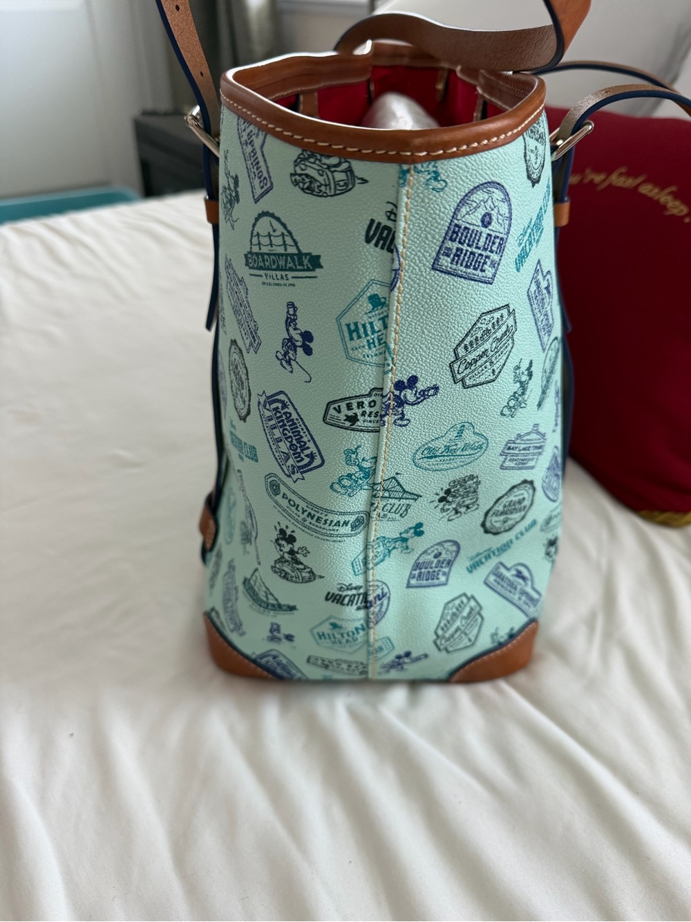 Dooney & Bourke Mint and Tan Disney Vacation Club Tote Bag - Picture 3 of 5